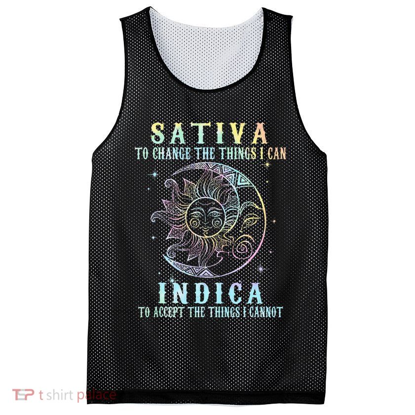 Sativa To Change The Things I Can Indica Cannabis W Tie Dye Mesh Reversible Basketball Jersey Tank