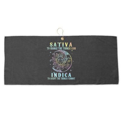 Sativa To Change The Things I Can Indica Cannabis W Tie Dye Large Microfiber Waffle Golf Towel