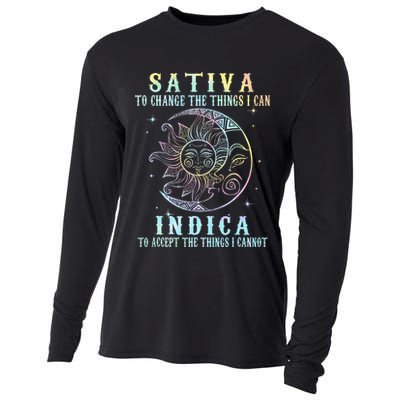Sativa To Change The Things I Can Indica Cannabis W Tie Dye Cooling Performance Long Sleeve Crew