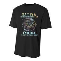 Sativa To Change The Things I Can Indica Cannabis W Tie Dye Youth Performance Sprint T-Shirt