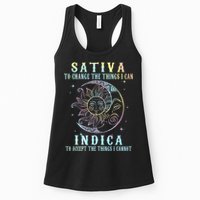 Sativa To Change The Things I Can Indica Cannabis W Tie Dye Womens Tank Top