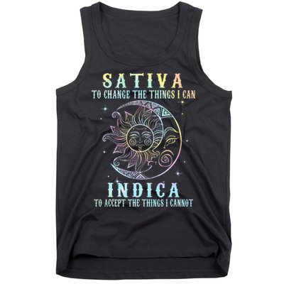 Sativa To Change The Things I Can Indica Cannabis W Tie Dye Tank Top
