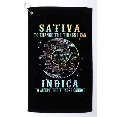 Sativa To Change The Things I Can Indica Cannabis W Tie Dye Golf Towel