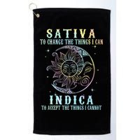 Sativa To Change The Things I Can Indica Cannabis W Tie Dye Golf Towel