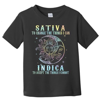Sativa To Change The Things I Can Indica Cannabis W Tie Dye Toddler T-Shirt