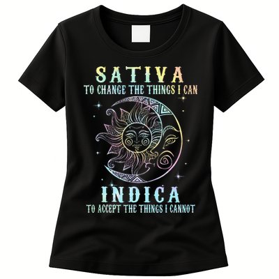 Sativa To Change The Things I Can Indica Cannabis W Tie Dye Womens T-Shirt