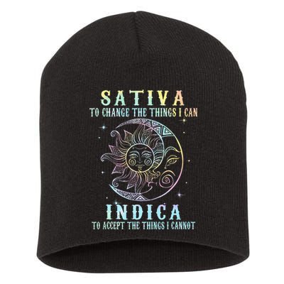 Sativa To Change The Things I Can Indica Cannabis W Tie Dye Short Acrylic Beanie