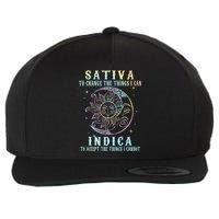 Sativa To Change The Things I Can Indica Cannabis W Tie Dye Wool Snapback Cap
