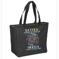 Sativa To Change The Things I Can Indica Cannabis W Tie Dye Zip Tote Bag