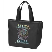 Sativa To Change The Things I Can Indica Cannabis W Tie Dye Zip Tote Bag