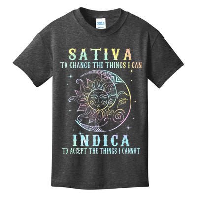 Sativa To Change The Things I Can Indica Cannabis W Tie Dye Kids T-Shirt