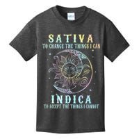 Sativa To Change The Things I Can Indica Cannabis W Tie Dye Kids T-Shirt