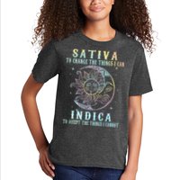 Sativa To Change The Things I Can Indica Cannabis W Tie Dye Kids T-Shirt