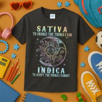 Sativa To Change The Things I Can Indica Cannabis W Tie Dye Kids T-Shirt