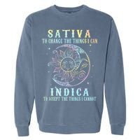 Sativa To Change The Things I Can Indica Cannabis W Tie Dye Garment-Dyed Sweatshirt
