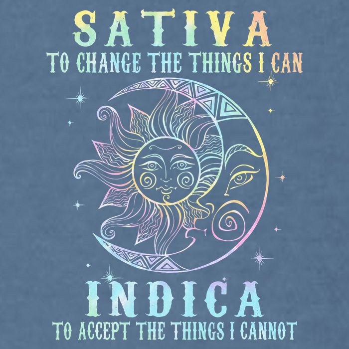 Sativa To Change The Things I Can Indica Cannabis W Tie Dye Garment-Dyed Sweatshirt