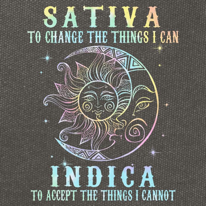 Sativa To Change The Things I Can Indica Cannabis W Tie Dye Cotton Canvas Backpack