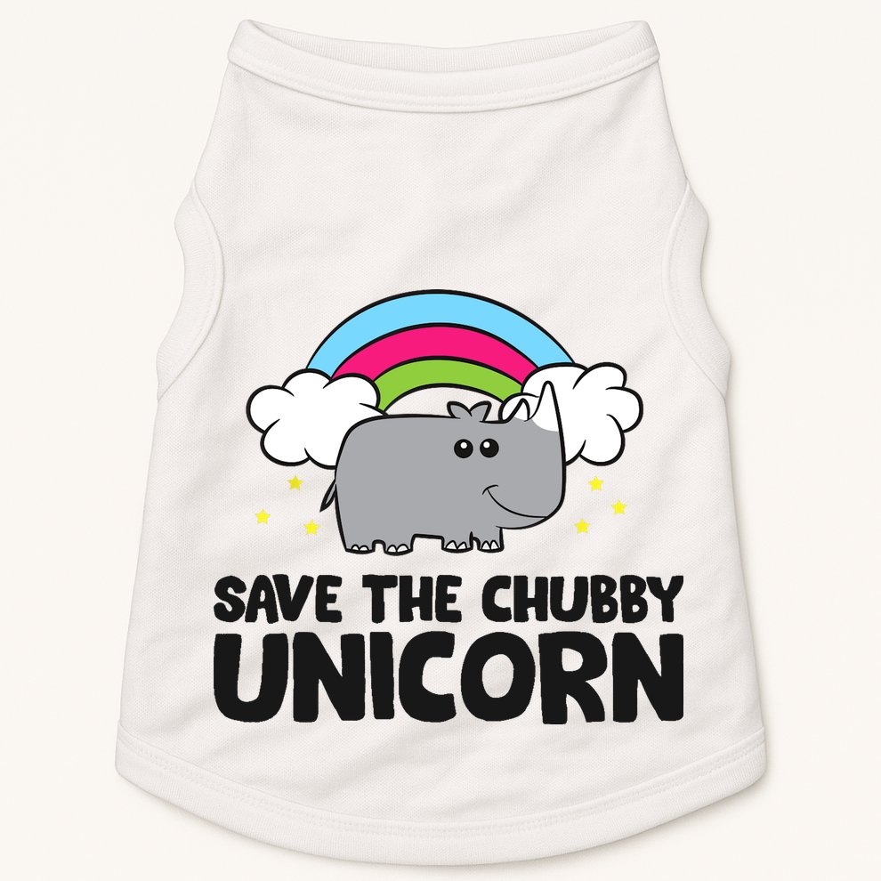 Save The Chubby Unicorn Love Rhinos Doggie Tank