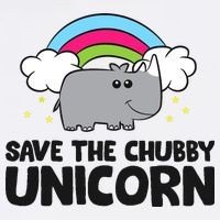 Save The Chubby Unicorn Love Rhinos Button
