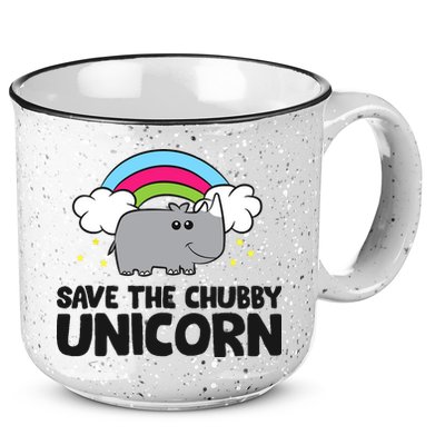 Save The Chubby Unicorn Love Rhinos 15oz Campfire Ceramic Mug