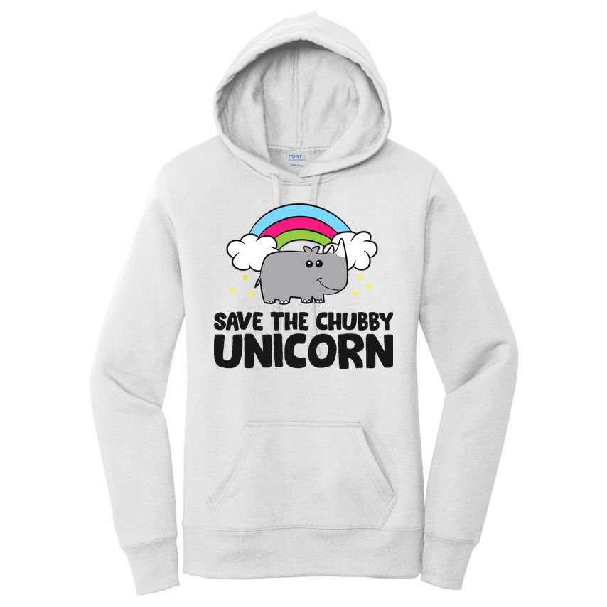 Save The Chubby Unicorn Love Rhinos Women's Pullover Hoodie