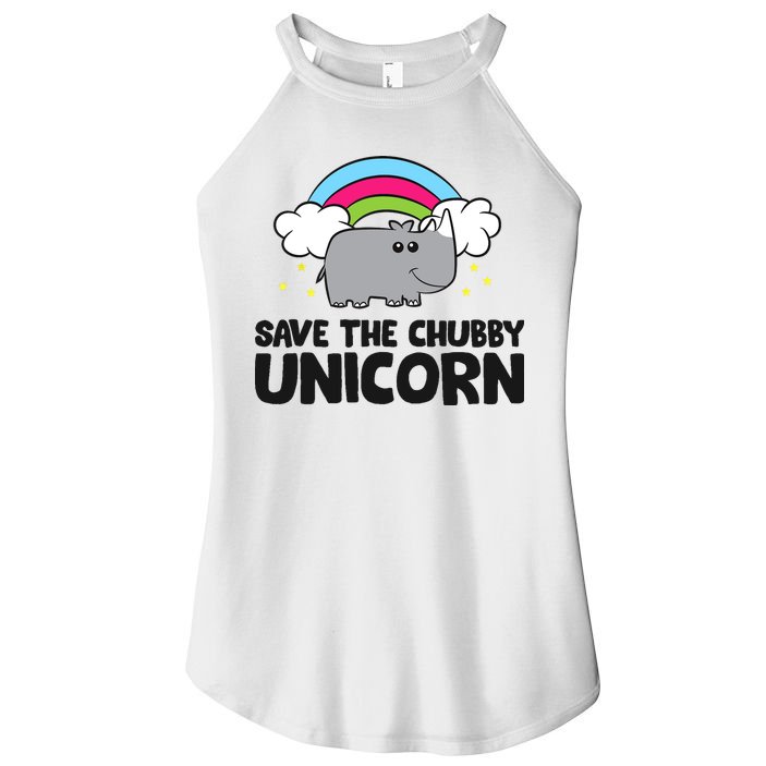 Save The Chubby Unicorn Love Rhinos Women's Perfect Tri Rocker Tank