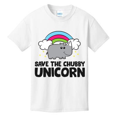 Save The Chubby Unicorn Love Rhinos Kids T-Shirt