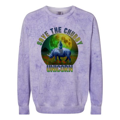 Save The Chubby Unicorn Funny Rhino Chubby Unicorns Gift Colorblast Crewneck Sweatshirt