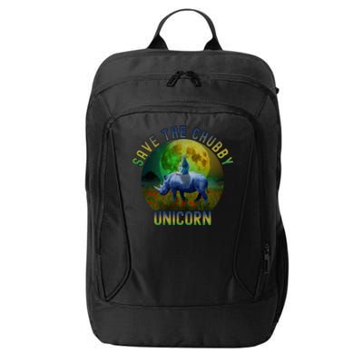 Save The Chubby Unicorn Funny Rhino Chubby Unicorns Gift City Backpack