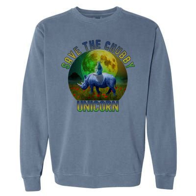 Save The Chubby Unicorn Funny Rhino Chubby Unicorns Gift Garment-Dyed Sweatshirt