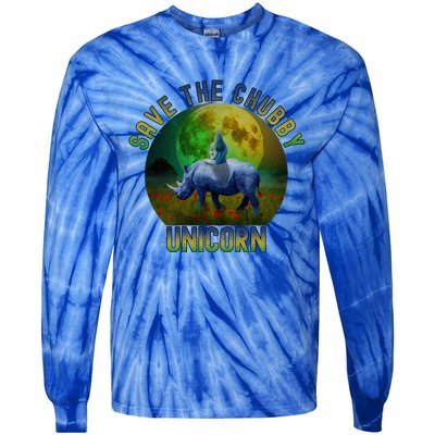 Save The Chubby Unicorn Funny Rhino Chubby Unicorns Gift Tie-Dye Long Sleeve Shirt