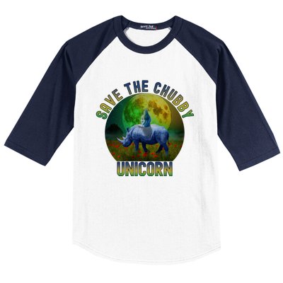 Save The Chubby Unicorn Funny Rhino Chubby Unicorns Gift Baseball Sleeve Shirt