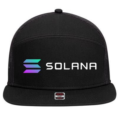 Solana Token, Crypto, DeFi, Crypto Exchange, Solana Crypto 7 Panel Mesh Trucker Snapback Hat