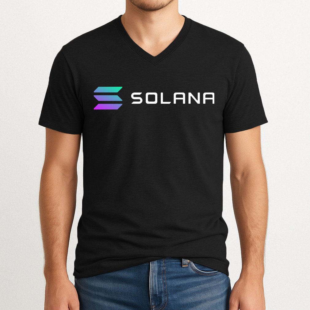 Solana Token, Crypto, DeFi, Crypto Exchange, Solana Crypto V-Neck T-Shirt