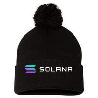 Solana Token, Crypto, DeFi, Crypto Exchange, Solana Crypto Pom Pom 12in Knit Beanie