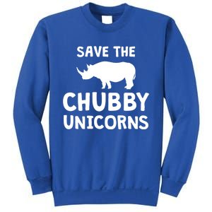 Save The Chubby Unicorns Rhino Gift Funny Rhino Lover Gift Sweatshirt