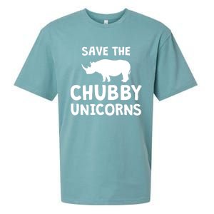 Save The Chubby Unicorns Rhino Gift Funny Rhino Lover Gift Sueded Cloud Jersey T-Shirt