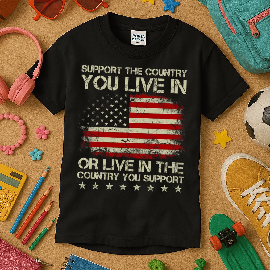 Support The Country You Live In The Country You Support Kids T-Shirt