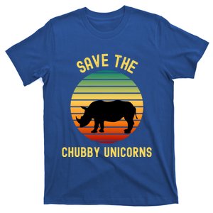 Save The Chubby Unicorns Rhino Gift Retro Rhino Gift T-Shirt