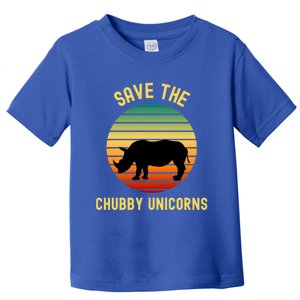 Save The Chubby Unicorns Rhino Gift Retro Rhino Gift Toddler T-Shirt