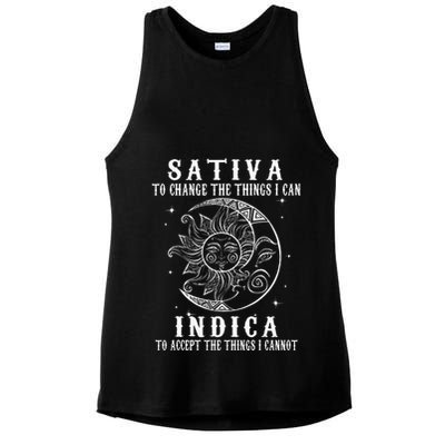 Sativa To Change The Things I Can Indica Cannabis Weed Ladies PosiCharge Tri-Blend Wicking Tank