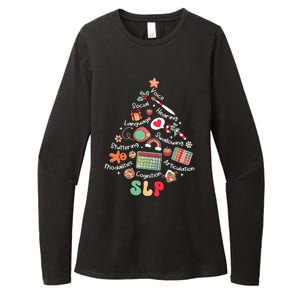 Speech Therapy Christmas Tree Merry Xmas Slp Therapist Funny Womens CVC Long Sleeve Shirt