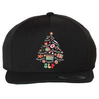 Speech Therapy Christmas Tree Merry Xmas Slp Therapist Funny Wool Snapback Cap