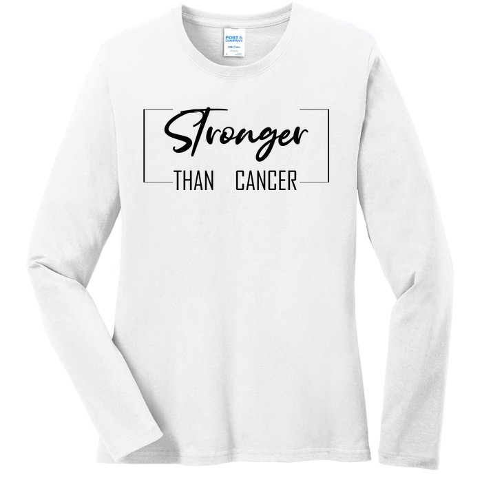 Stronger Than Cancer Ladies Long Sleeve Shirt