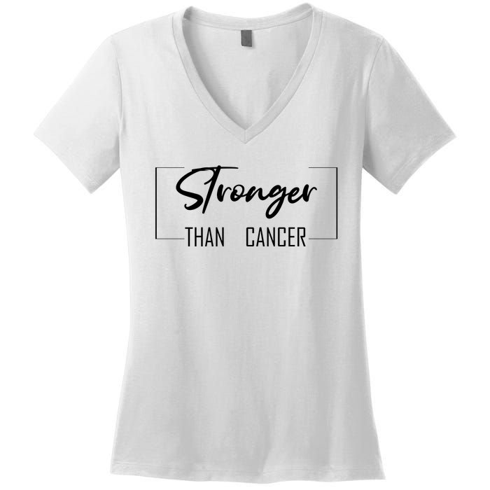 Stronger Than Cancer Women's V-Neck T-Shirt