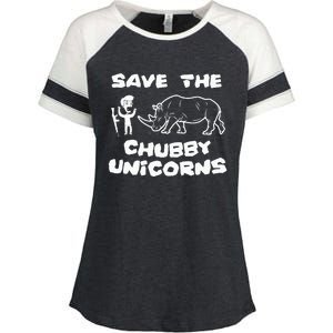 Save the Chubby Unicorns Proud to defend Rhino Enza Ladies Jersey Colorblock Tee