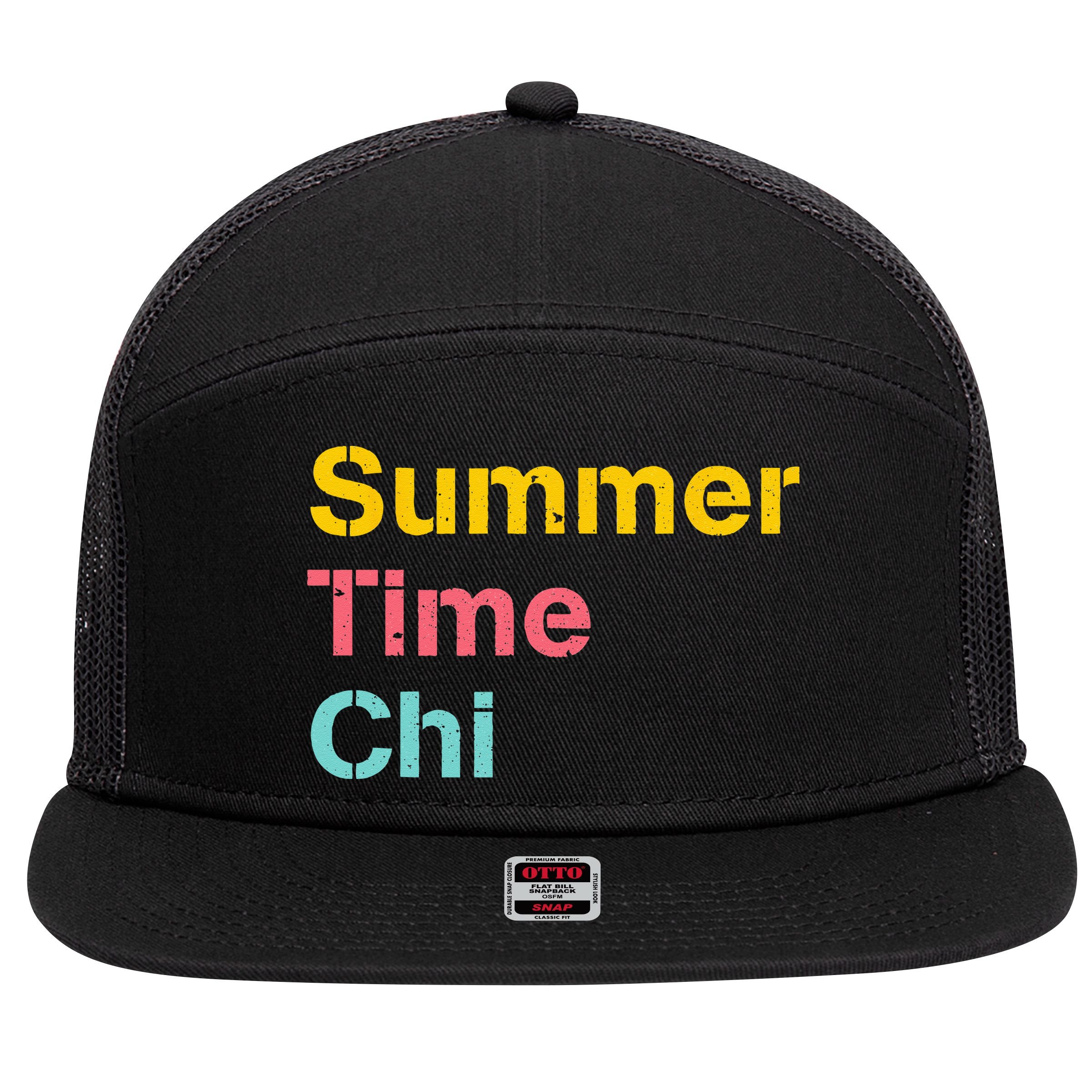 Summer Time Chi  7 Panel Mesh Trucker Snapback Hat