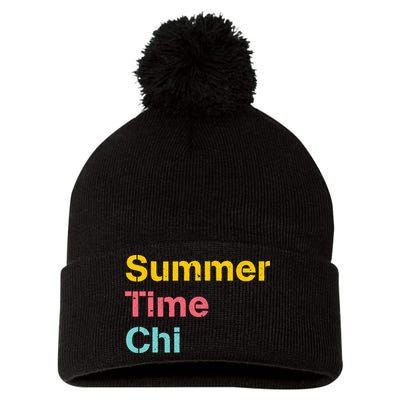 Summer Time Chi  Pom Pom 12in Knit Beanie