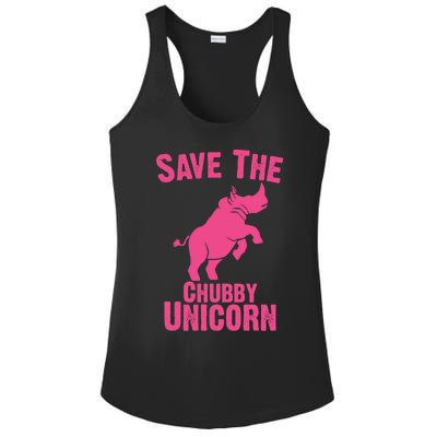 Save The Chubby Unicorn Graphic Sarcastic Funny Gift Ladies PosiCharge Competitor Racerback Tank