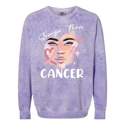 Stronger Than Cancer Girl Colorblast Crewneck Sweatshirt